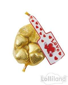 Gold Chocolate Hearts 63G