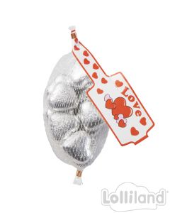 Silver Chocolate Hearts 63G